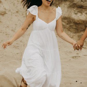 Abercrombie Ruffle Flutter Sleeve Maxi Dress Size S